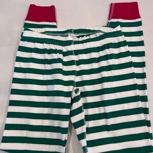 Hanna Andersson Green and White Striped Pants